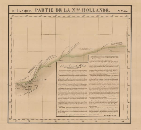 Philippe Vandermaelen, Western Australia coast east of Recherche Archipelago, 1827