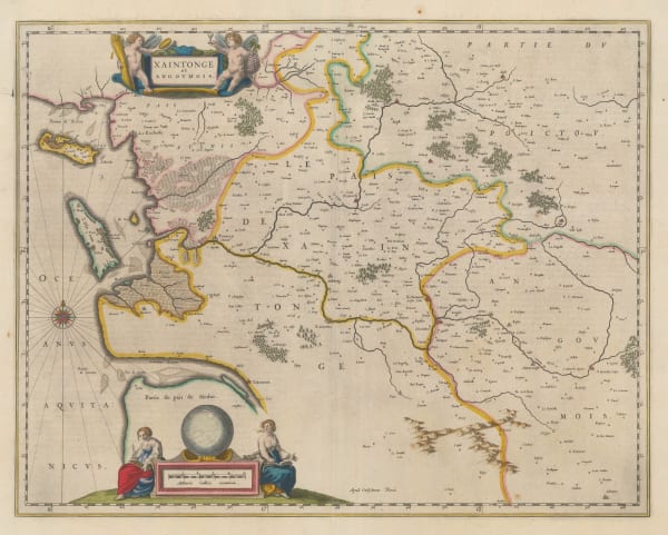 Willem & Jan Blaeu, Saintes and Charente, 1650