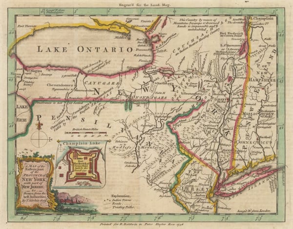 London Magazine, New York State and northern New Jersey, 1756