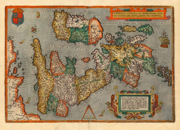 Abraham Ortelius, Great Britain & Ireland, 1592