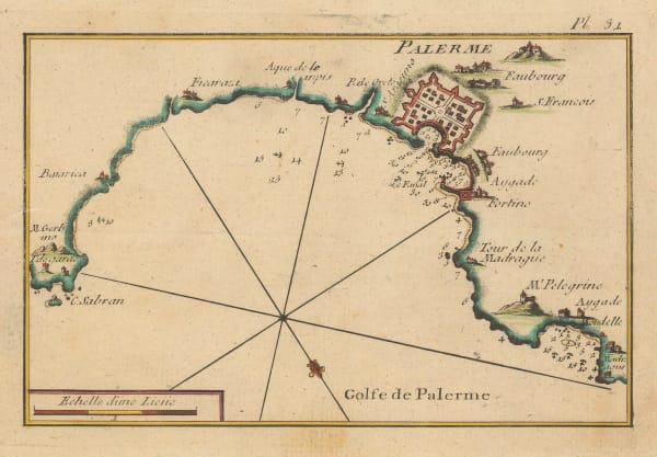 Joseph Roux, Chart of Palermo harbour, 1804