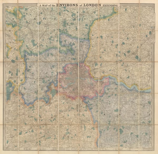 Edward Stanford, A Map of the Environs of London Extending Twenty Five Miles fr. the Metropolis, 1880 c.