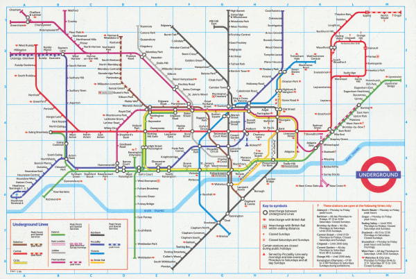 London Underground, London Underground Map, 1986