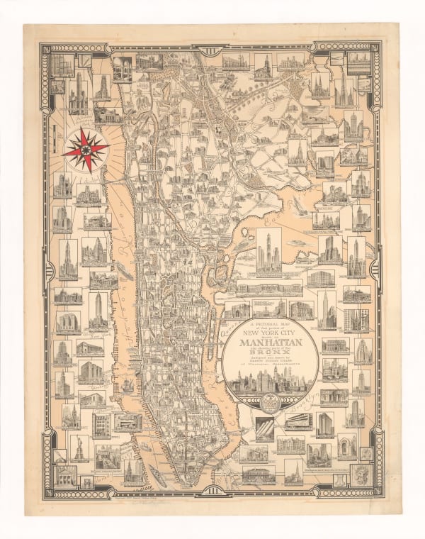 Ernest Dudley Chase, Pictorial Map of Manhattan, 1939