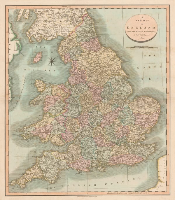 John Cary, A New Map of England, 1809