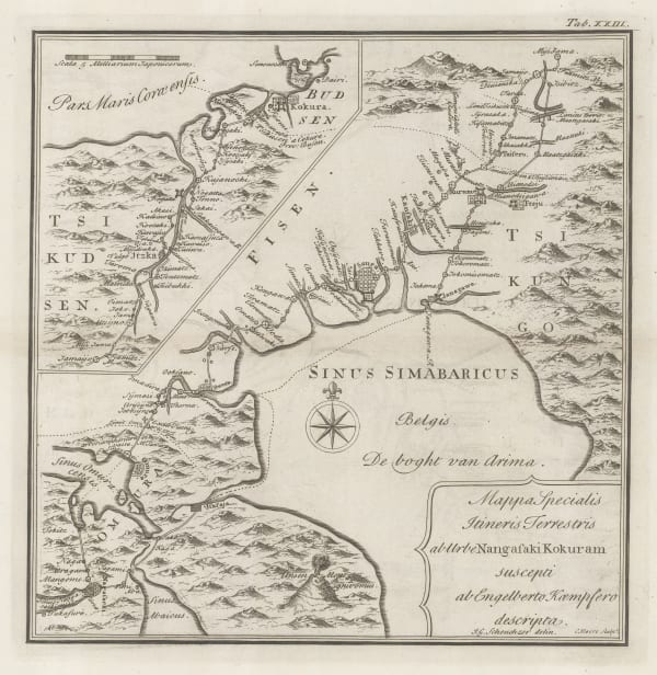 Engelbert Kaempfer, Important early maps of Kitakyusu and from Kurume to Nagasaki, 1727