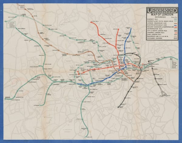 London Underground, Map of the Electric Railways of London, 1919