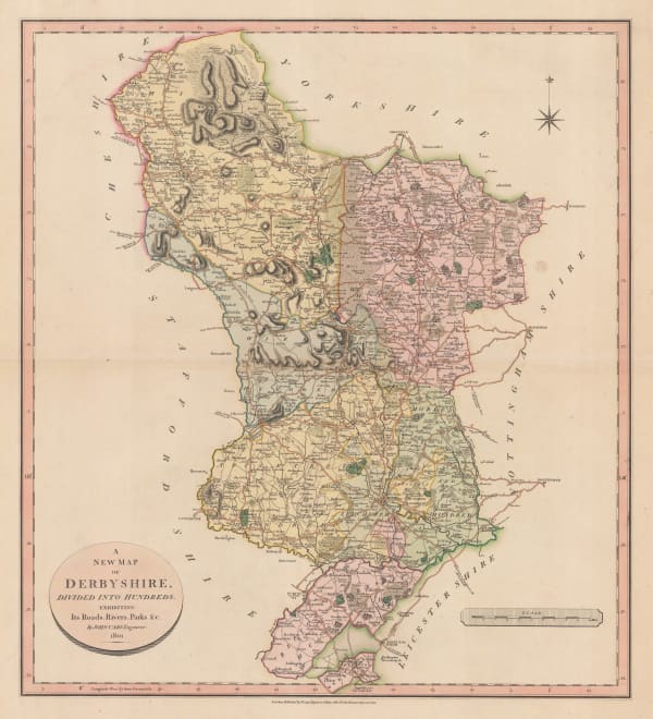 John Cary, A New Map of Derbyshire, 1801