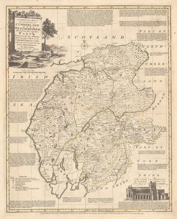 Emanuel Bowen, An Improved map of the Counties of Cumberland and Westmoreland, 1777