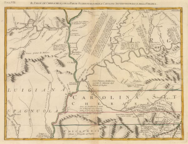 Antonio Zatta, The confluences of the Ohio, Missouri and Mississippi Rivers, 1779