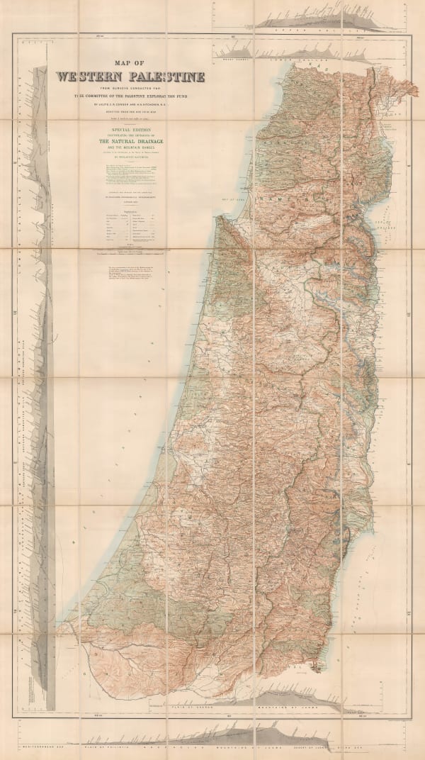 Edward Stanford, Monumental wall map of Israel and Palestine, 1882