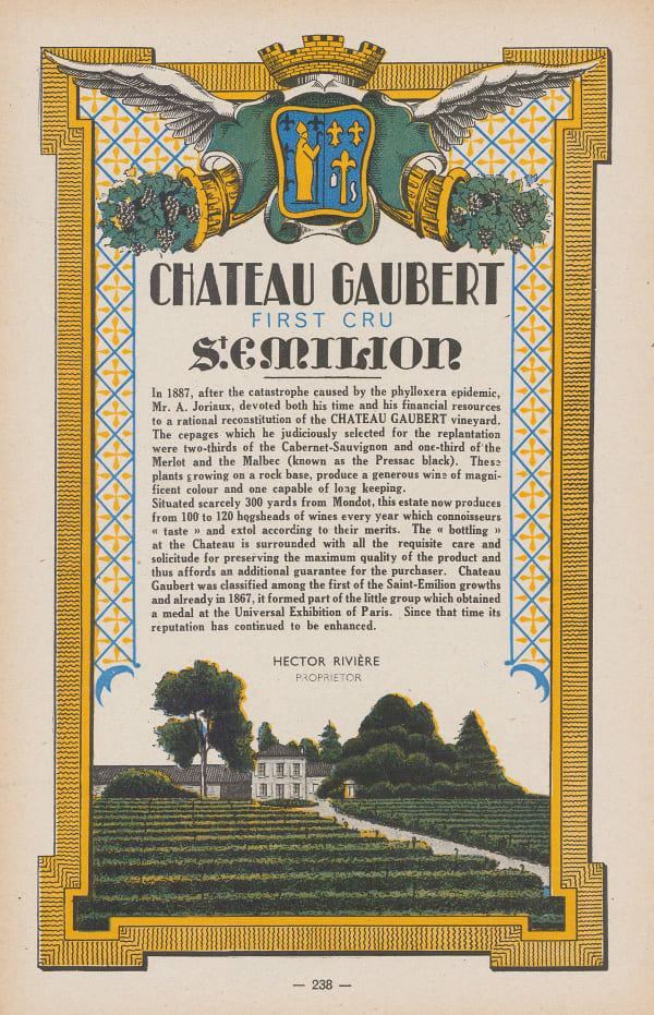 Walter Crotch, Wine - Chateau Gaubert, 1947