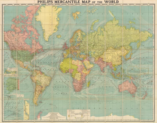 George Philip & Son Ltd., Mercantile Map of the World, 1925 (c.)