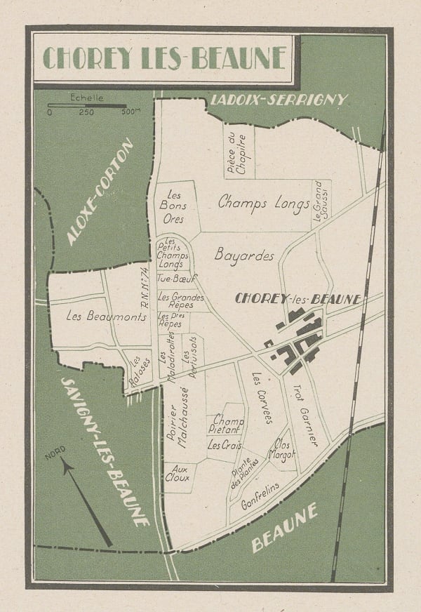 Walter Crotch, Wine Map of Chorey-les-Beaune, 1947