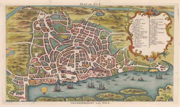 Jacob van der Schley, Bird's eye view of Goa, 1760 c.