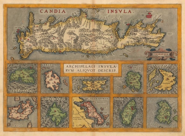 Abraham Ortelius, Crete & the Greek Islands, 1592