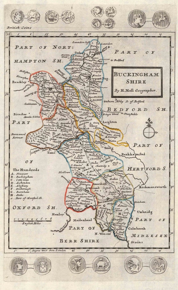 Herman Moll, Buckingham Shire, 1724