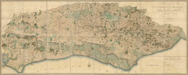William Faden, A Topographical Map of the County of Sussex, 1795