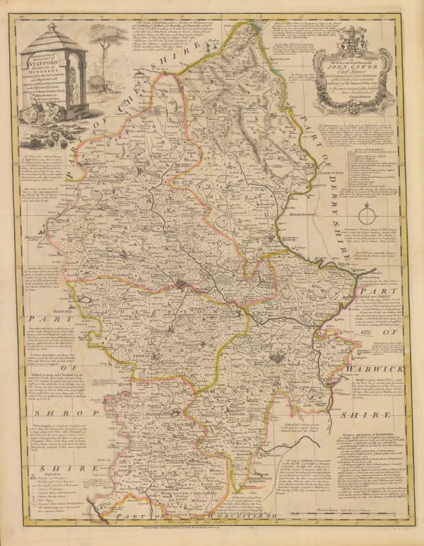 Emanuel Bowen, An Improved Map of the County of Stafford, 1760 c.