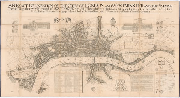 Richard Newcourt & Edward Stanford, An 1863 Reprint of Newcourt's Pre-Fire Map of London, 1658 (1863)