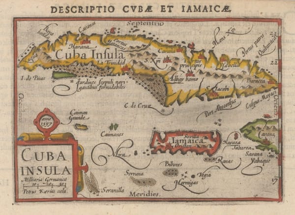 Petrus Bertius, Cuba and Jamaica, 1616
