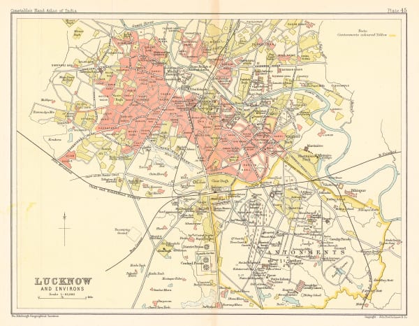 J.G. Bartholomew, Lucknow and Environs, 1893