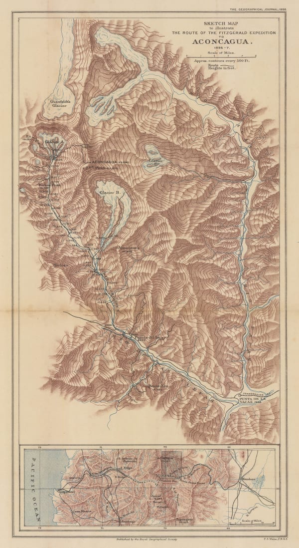 Royal Geographical Society (RGS), Route of the first ascent of Aconcagua, 1898