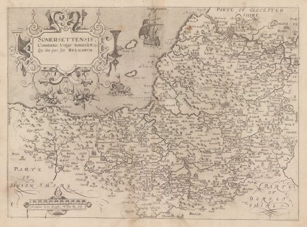 Christopher Saxton & William Kip, Somersettensis, 1637