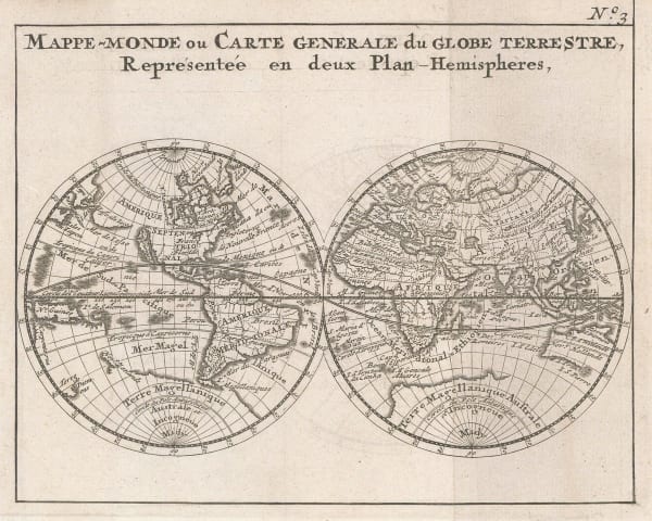 Jacques Begnine Bossuet, Mappe-Monde ou Carte Generale du Globe Terrestre, 1722