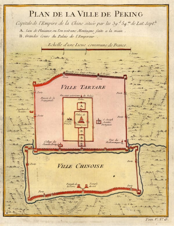Jacques-Nicolas Bellin, Plan of Beijing (Peking), 1748