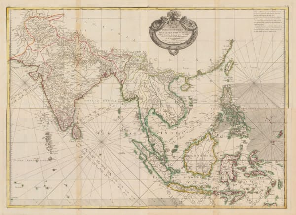 Rigobert Bonne, Wall map of India and Southeast Asia, 1771