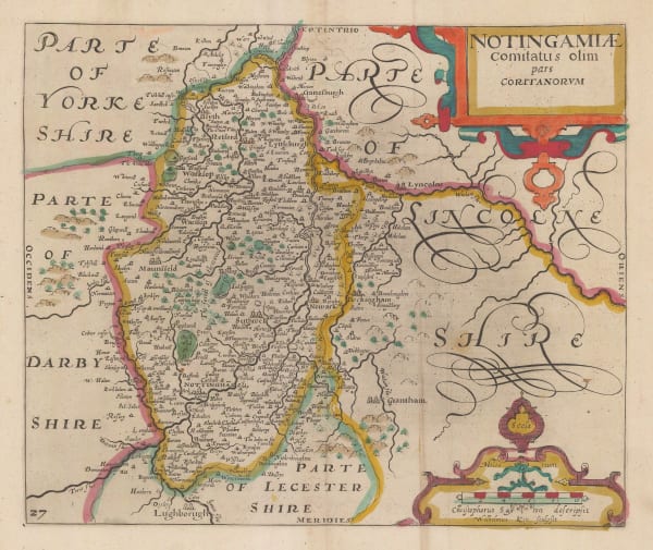 Christopher Saxton & William Kip, Notingamiae Comitatus, 1637