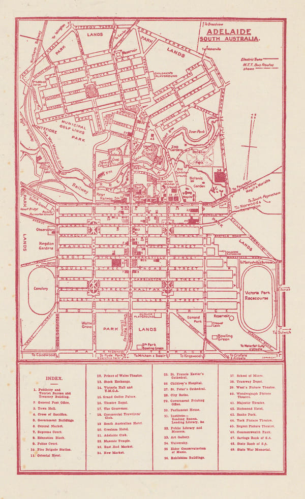 John Bartholomew & Son, Adelaide - P&O Ports Guide, 1930 (c.)