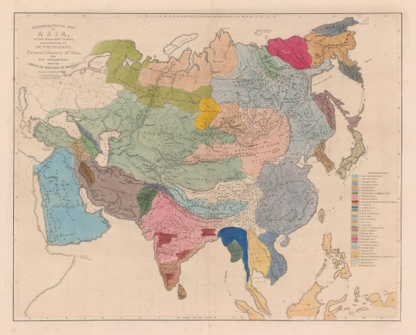 James Cowles Prichard, Ethnographic Map of Asia, 1861