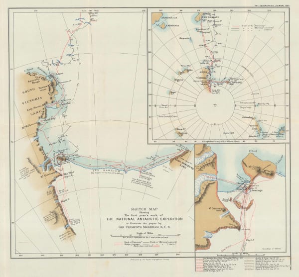 Royal Geographical Society (RGS), Sketch Map Showing the First Year's Work of The National Antarctic Exhibition, 1903