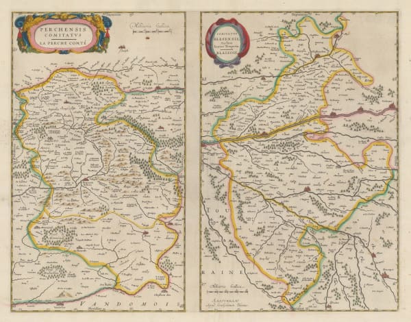 Willem & Jan Blaeu, Eure-et-Loir and Indre-et-Loire, 1650