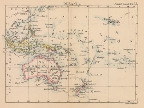 J.G. Bartholomew, Oceania, 1887