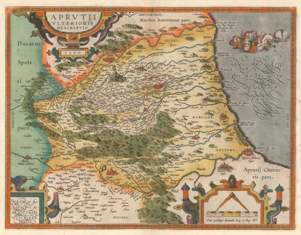 Abraham Ortelius, Abruzzo, Adriatic coast, 1592