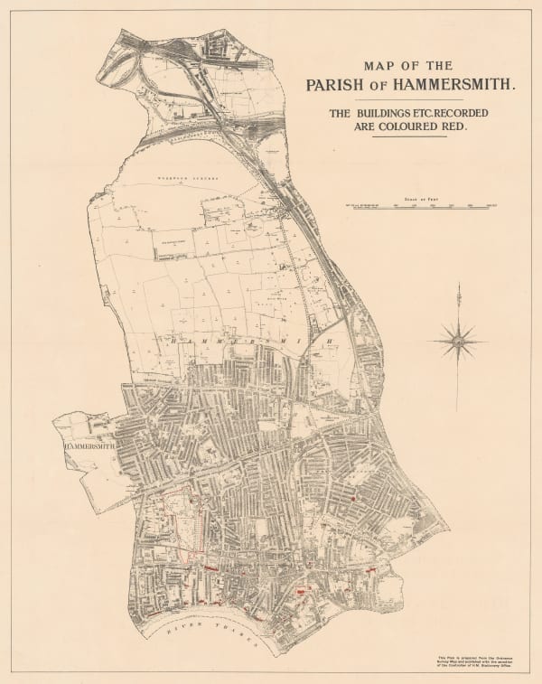 Ordnance Survey, Map of the Parish of Hammersmith, 1920 c