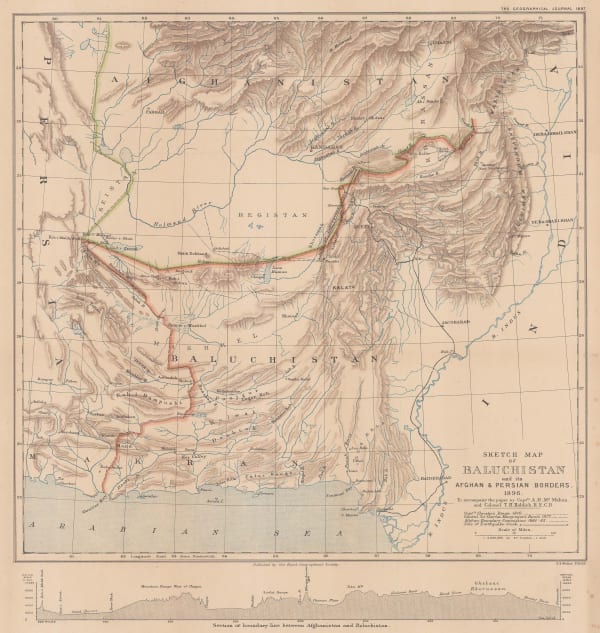 Royal Geographical Society (RGS), Sketch map of Beluchistan and its Afghan and Persian Borders, 1897