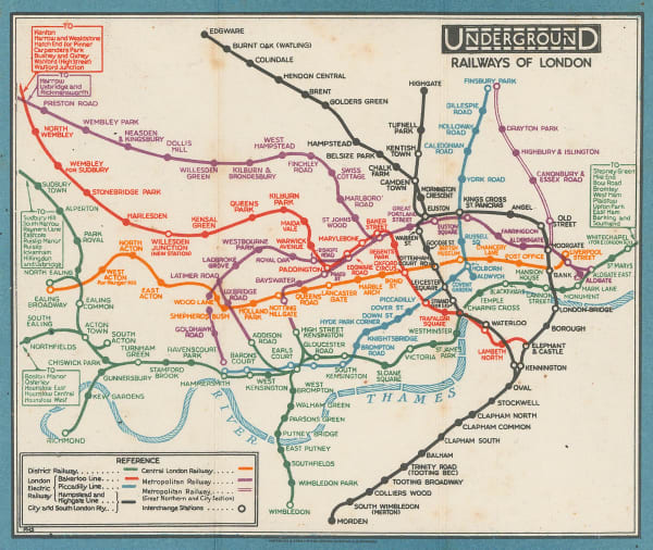 Fred H. Stingemore, Map of London's Underground Railways, 1929