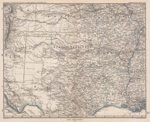 Justus Perthes, [Texasa and Indian Territory], 1876