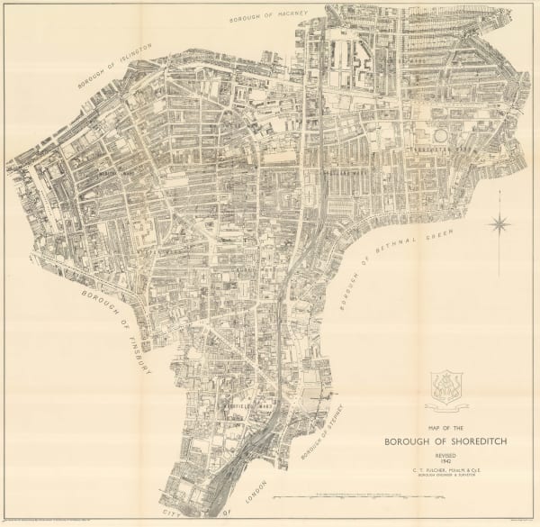 Ordnance Survey, The Borough of Shoreditch, 1942