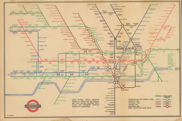Harry Beck, Beck's First Wartime Map, 1941