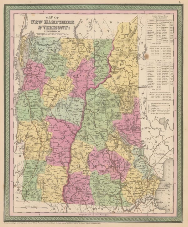 Samuel Augustus Mitchell, Map of new Hampshire & Vermont, 1850