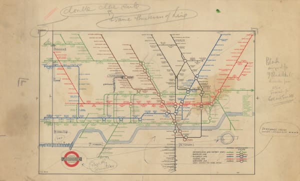 Harry Beck, Unpublished Annotated Proof of 1940 Edition, 1939