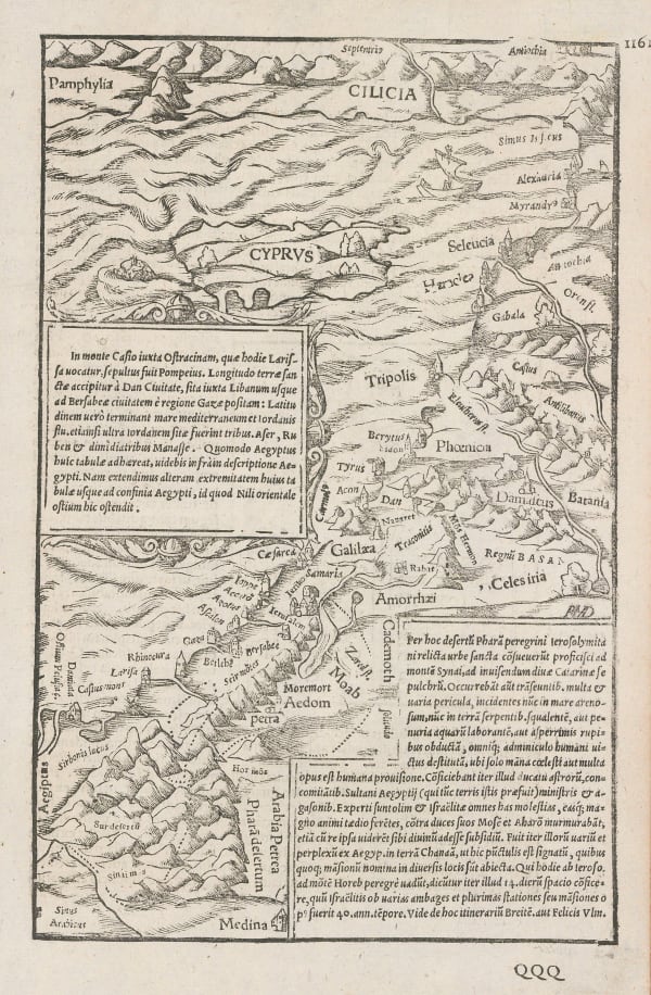 Sebastian Münster, Cyprus and the Holy Land, 1572