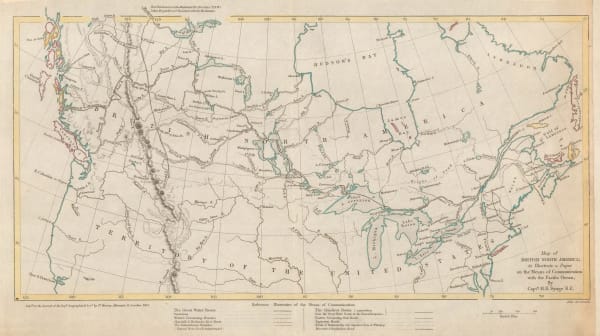 Royal Geographical Society (RGS), Route map of Canada, 1852
