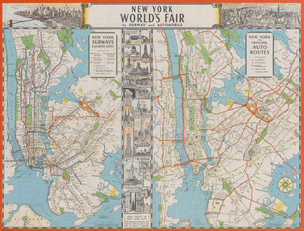 Hagstrom Co. Inc., New York World's Fair by Subway and Automobile, 1939