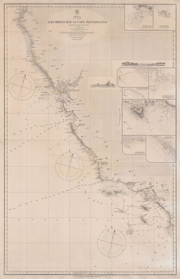 British Admiralty, Sea Chart of the California Coast, 1895